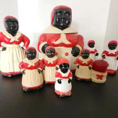 Aunt Jemima Cookie Jar and Piggy Bank Collection - Porcelain, Metal