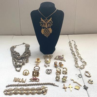 Goldtone Costume Jewelry - Crucifixes, Pendants, Pins