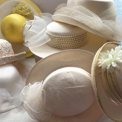 Ladies’ Straw Hats - Cream Ivory Yellow, Hint of Gold