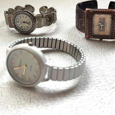 Geneva Ladies’ Cuff Wristwatches, 3 Pcs