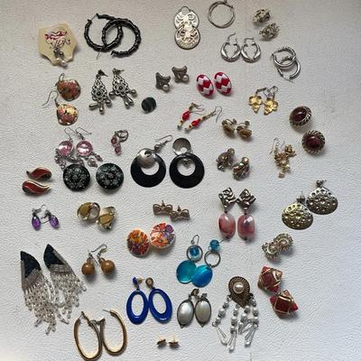 Costume Jewelry Earrings - Clip-on and Post - Large Lot