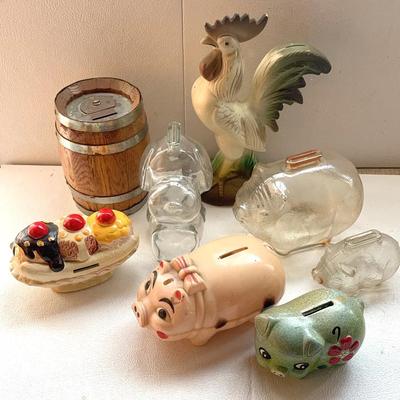 MCM Piggy Banks - Snoopy, Glass, Porcelain, Early Plastic