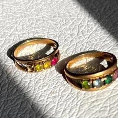 10k Gold Rings With Semi Precious Stones, 2 Rings