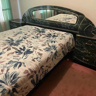Retro Queen Size Bed Frame And Night Stands