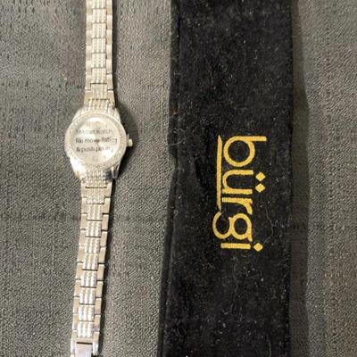 Burgi Stainless Steel Back Quartz Movement Watch