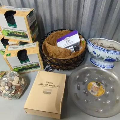 Landscape Edging, Solar Lights, Hanging Pots & Ceramic Planter