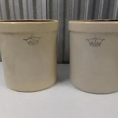 Vintage Ceramic R.R.P. Co 3 Gal Pots