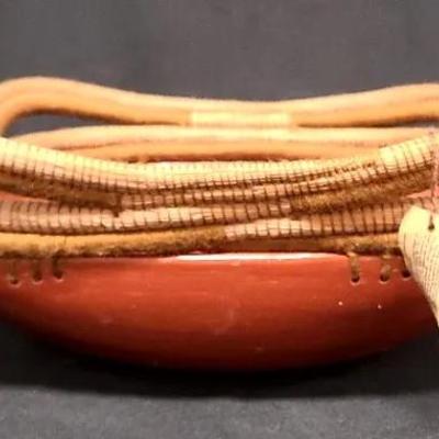 Nice Nicaraguan Hand Woven Pine Needle Basket 