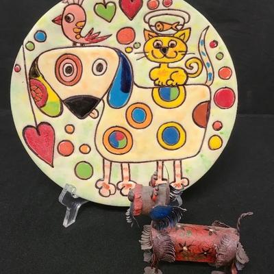 Nifty Novica Plate By Maria Isabel Cruz + Canine Cutie Sidekick 