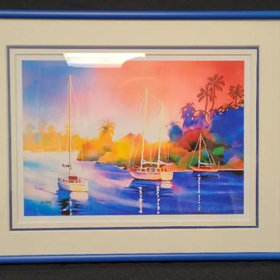 Lew Achen: Sail Into Sunset Bliss- Vibrant Harbor 