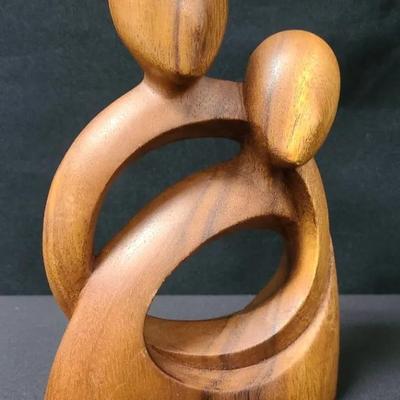 Novica Sweet, Signed Sculpture Featuring Figures In A Pleasant Pose
