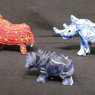 Ravishing Rhinoceros Trio Of Tabletop Treats
