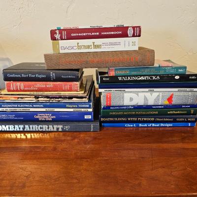 Lot #112 - Large Mixed Lot of Automotive Repair, DIY, Boatbuilding, Aircraft & Technical Manuals – Combat Aircraft, Engines