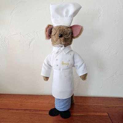 Lot #85 - Harrods Chef Mouse Doll – Collectible Plush Figurine in Chef Outfit with Glasses