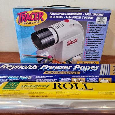 Lot #92 - Artograph Tracer Projector with Freezer Paper & Greaseproof Rolls – Drawing, Craft, Stencil Kit