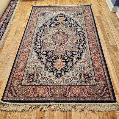 Lot #162 -Persian-Style Karastan Rug w/ Navy & Rust Medallion • Handwoven Wool • Traditional Oriental
