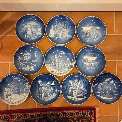 Lot of 10 Royal Copenhagen Christmas Plates 1980–1989 – Danish Blue Porcelain