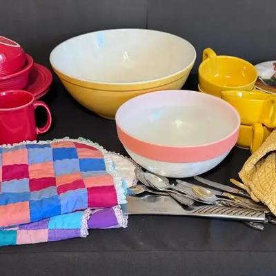 Frankoma Cups, Fiesta Cups, Plates And Bowls, and David Carter Collection