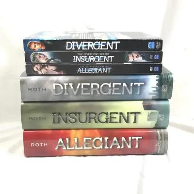 Divergent Series Lot – 3 Books by Veronica Roth + 3 DVDs