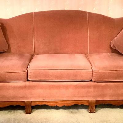 Blush Velour Couch- Excellent Condition! 