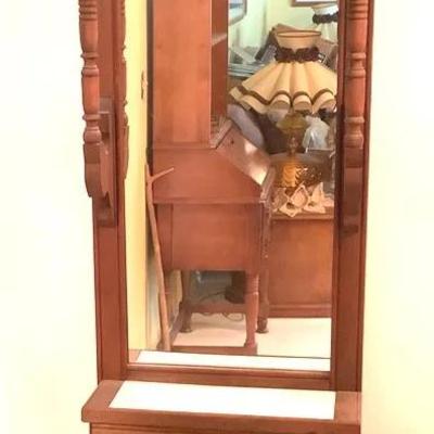 Antique Hall Stand With Mirror 