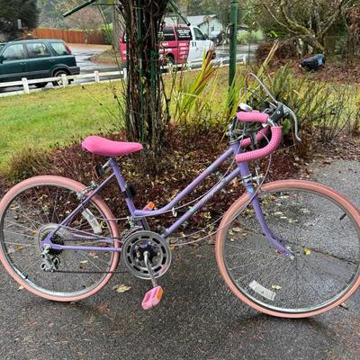 Vintage Huffy Purple Step-Through Cruiser Bike with Pink Accents