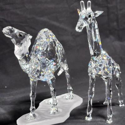 Swarovski Crystal “Camel & Giraffe” Figurine Set 