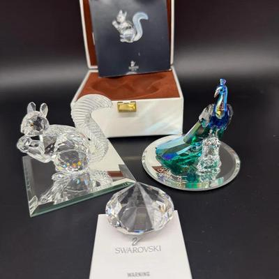 Swarovski Squirrel And Peacock 