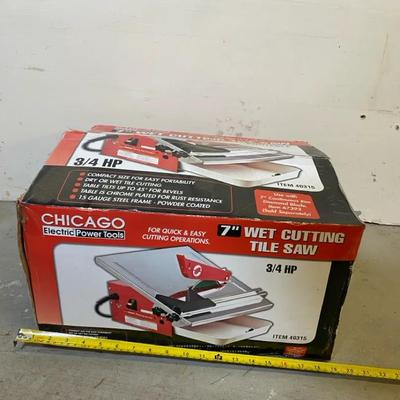 Chicago Electric 7” Wet Cutting Tile Saw – 3/4 HP, Portable