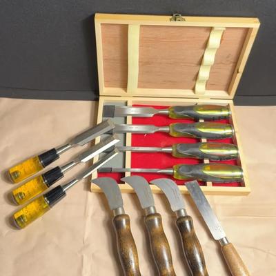 Mixed Woodworking Chisel & Knife Lot – Buck Bros, Benjamin’s Best, Ontario Knife, R. Murphy