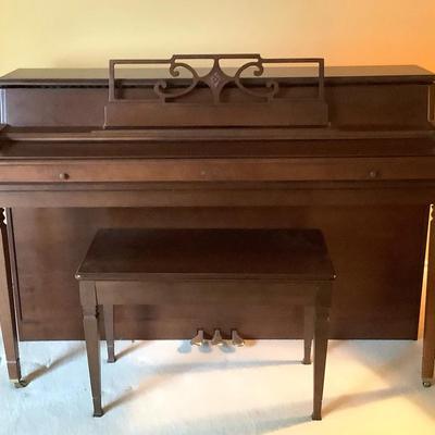 Melville Clark Upright Piano with Bench