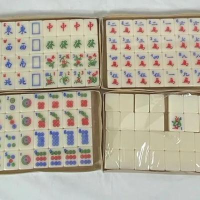 Mah Jongg Game Set in Original Orange Case (Complete Tiles)