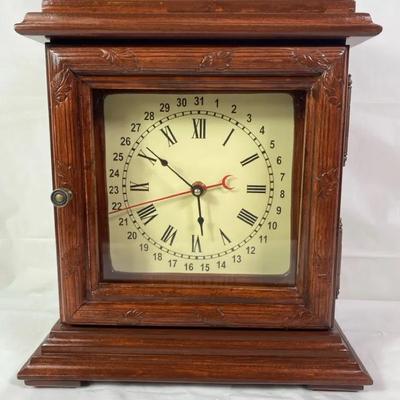 Handmade Wooden Mantel Clock w/ Glass Door