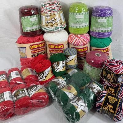 Assorted New 100% Cotton Yarn Lot – Bernat, Sugar’n Cream, Village Yarn & Lion Cotton