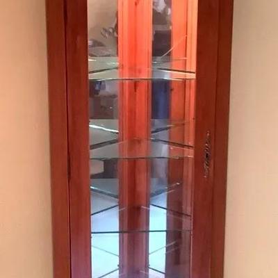 Corner Curio Cabinet - Light Colored