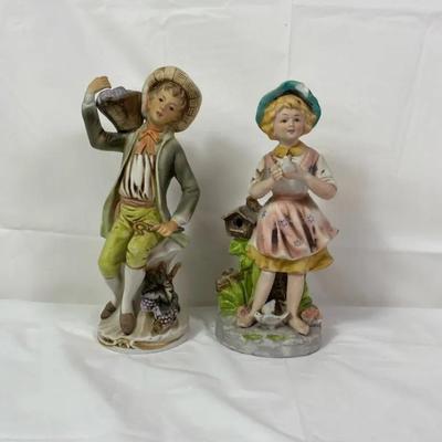 Pair of Homco Vintage Porcelain Child Figurines 