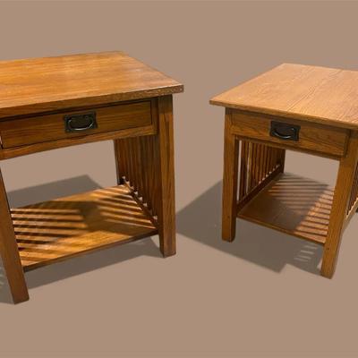 Kimball Wooden Nightstands With Drawer & Lower Shelf