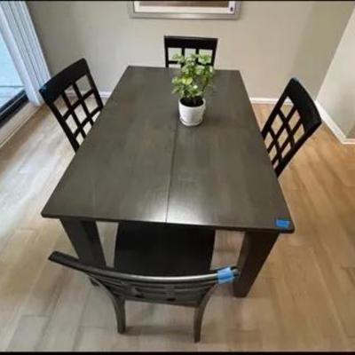 SHH Furniture Industries Dining Table Set With With 4 Window Pane Chairs