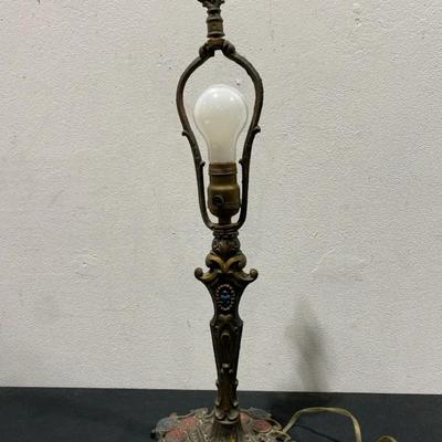 Antique Painted Cast Iron Lamp