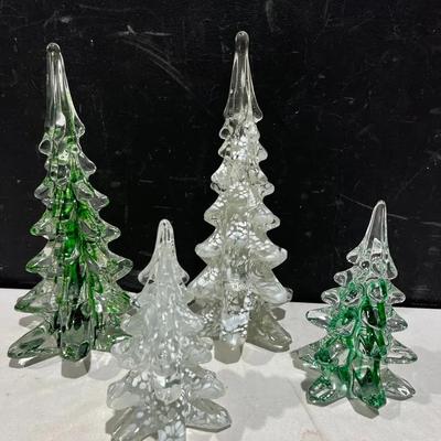 Art Glass Christmas Fir Trees