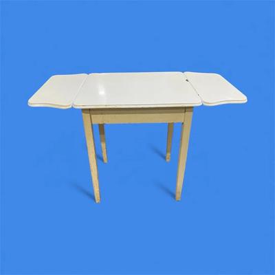 Vintage Farmhouse Wood & Metal Drop Leaf Table Railway Express Agency