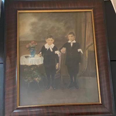 Antique Framed Handcolored Photograph