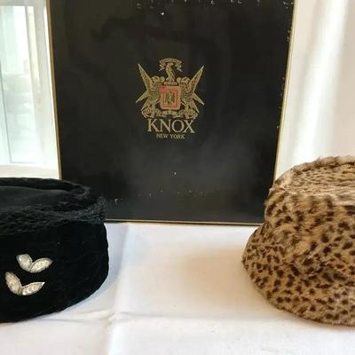 Ladies Vintage Winter Hats, One Is Fur