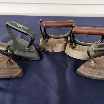 Lot Of 5 Antique Irons