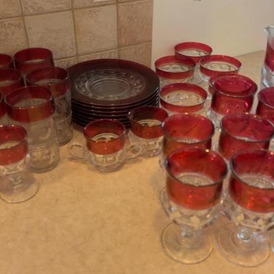 King Crown Ruby Glassware
