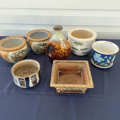 Asian Themed  Ceramic Planters