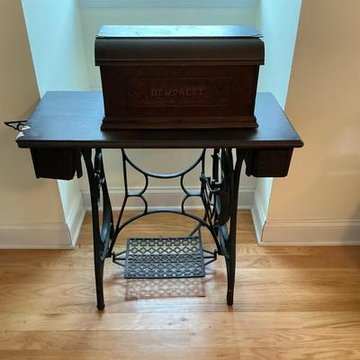 Vintage Deforest Sewing Machine With Cabinet