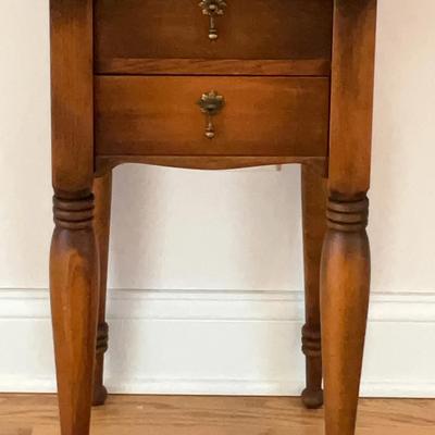 Two Drawer Wood Night Stand Or Side Table 