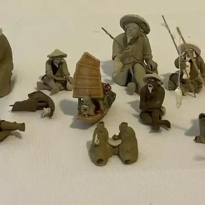 Vintage Miniature Chinese Mud Men 