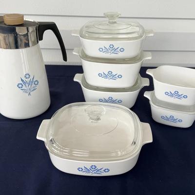 Vintage Corning Ware Lot Blue Cornflower 
